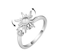 ITESSY Fidget Ring Anxiety Relief for Adults Women Men, Open Adjustable Fidget Rings with Sunflower Spinner Stress Relieving Gifts for Teenage Girls Daughter