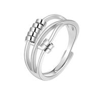 ITESSY Fidget Ring Anxiety Ring for Women Men, Adjustable Fidget Rings with Beads Stress Relieving Gifts for Teenage Boys Girls Daughter