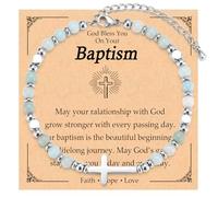 ITESSY Happy 10th 13th 14th 15th 16th 18th 21st Birthday Bracelet Gifts for Girls, Religious Christian Cross Bracelet Jewelry Bday Presents for Her, 7.4"+ 2.1" extension, Stone, no gemstone