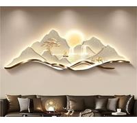 ITETONE 3D Wall Sculptures Art with LED Light, Creative Landscape Design, Acrylic & Crystal Porcelain Art for Home, Living Room, Bedroom, Study Decor (39.4 x 13.8in)(D,47.2" Lx15.7 W)