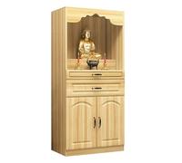 ITETONE Altar Table with Storage Drawers, Personal Shrine Meditation Table, Pooja Mandir with Pull-Out Storage Board, for Prayers, Rituals, Divination (Wood, 31.5 * 15.7 * 65.3in)