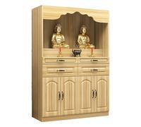 ITETONE Altar Table with Storage Drawers, Personal Shrine Meditation Table, Pooja Mandir with Pull-Out Storage Board, for Prayers, Rituals, Divination (Wood, 47.2 * 15.7 * 65.3in)