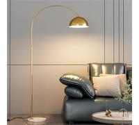 ITETONE Arc Floor Lamps for Living Room - Dimmable Arched Floor Lamp with Remote Control & Marble Base, Modern Arch Standing Lamp, Industrial Tall Lamp for Bedroom Office Reading,Gold