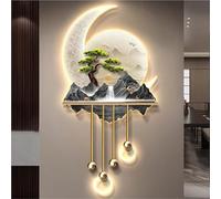 ITETONE Creative 3D Landscape Wall Art with LED Lights, Plug-in Acrylic & Crystal Wall Sculpture, Illuminated Wall Decor for Living Room & Entryway(C,23.6"x47.2")