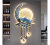 ITETONE Creative 3D Landscape Wall Art with LED Lights, Plug-in Acrylic & Crystal Wall Sculpture, Illuminated Wall Decor for Living Room & Entryway(E,23.6"x47.2")