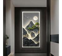 ITETONE Creative Landscape Hanging Mural with LED Light,3D Decorative Painting,Plug-in Power Supply Decor,Home Decor Wall Hanging Painting,Wall Art for Home Entrance Corridor(D,19.7x39.4in/50x100cm)