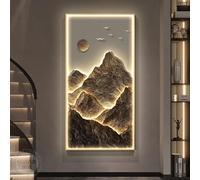 ITETONE Creative Landscape Hanging Mural with LED Light,3D Decorative Painting,Plug-in Power Supply Decor,Home Decor Wall Hanging Painting,Wall Art for Home Entrance Corridor(C,15.7x31.5in/40x80cm)