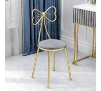 ITETONE Dresser Chair Vanity Chairs, Velvet Vanity Table Chair, Dressing Table Stool Cute Bow High Backrest, Makeup Chair for Girls Room, Clothing Store, Dressing Room gray