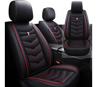ITETONE Front Seat Cover for Cadillac Escalade ESV 2003-2025, Waterproof Durable Premium Leather Car Seat Protector, Comfortable Anti-Slip Stylish Sport Seat Cover(2 Seats Standard,Black Red)