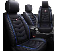ITETONE Front Seat Cover for Cadillac Escalade ESV 2003-2025, Waterproof Durable Premium Leather Car Seat Protector, Comfortable Anti-Slip Stylish Sport Seat Cover(2 Seats Standard,Black Blue)