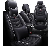 ITETONE Front Seat Cover for Lincoln Navigator L 2016-2025, Waterproof Durable Premium Leather Car Seat Protector, Comfortable Anti-Slip Stylish Sport Seat Cover(2 Seats Luxury,Black White)