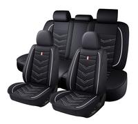 ITETONE Full Set Seat Cover for Mercedes-Benz S-Class 2005-2025, Waterproof Durable Premium Leather Car Seat Protector, Comfortable Anti-Slip Stylish Sport Seat Cover(5 Seats Standard,Black White)