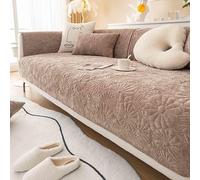 ITETONE Funny Fuzzy Corner Non Slip Sofa Cover ,Sofa Covers 2/3/4 Seater I Shape for Leather Sofa Corner Sofa for Dogs Sofa Slipcovers,Brown-70x210cm