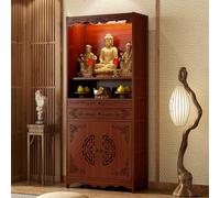 ITETONE Meditation Altar Table with Storage Drawer,Chinese Buddhist Shrine Cabinet,Personal Prayer Altar Table,Bamboo Pedestal for Temples and Homes 70cm/27.5in