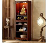 ITETONE Meditation Altar Table with Storage Drawer,Chinese Buddhist Shrine Cabinet,Personal Prayer Altar Table,Bamboo Pedestal for Temples and Homes 70cm/27.6in