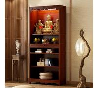 ITETONE Meditation Altar Table with Storage Drawer,Chinese Buddhist Shrine Cabinet,Personal Prayer Altar Table,Bamboo Pedestal for Temples and Homes 53cm/20.9in