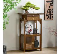 ITETONE Modern Altar Table with Acrylic Doors & Storage, Guanyin God of Wealth Shrine Cabinet, Offering Display Rack for Home Temple Decor L80xW40xH110cm/31x15x43in