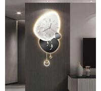 ITETONE Modern Home Decor Landscape Wall Sculpture,with led Light,3D Wall Art Decor with Clock,Home Decor Wall Hanging Painting,Suitable for Bedroom, Living Room, Kitchen(B,50 * 100cm/19.7 * 35.4in)