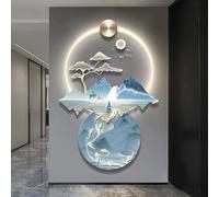 ITETONE Plug-in Power Supply 3D Art Wall Decor, Relief LED Decorative Painting, LED Wall Sculptures, Wall Murals for Bedroom Entrance Hallway Living Room(A,23.6x35.4in/60x90cm)