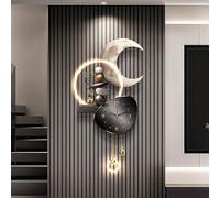 ITETONE Plug-in Power Supply 3D Relief LED Decorative Painting,Home Decor Wall Hanging Painting Wall Clock,Borderless Design,for Living Room, Entryway, Hallway(A,55 * 106cm/21.6 * 41.7in)