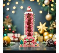 ITETONE Santa Chimney Advent Calendar 2024, Wooden Advent Calendar, Christmas Countdown Advent Calendar - Santa down the Chimney, Vintage-Style Wooden 3D Advent Calendar B