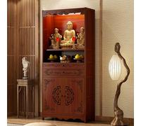 ITETONE Stand Meditation Prayer Table,Personal Meditation Altar Cabinet with Storage,Personal Shrine Altar Table Buddha Niche Chinese Cabinet with Storage(70x33x170cm/27.6x13x67in)