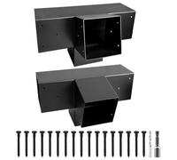 ITeVe.GD 4-Way Pergola DIY Bracket,30° Up and 60° Down Slant Angle Brackets for 4" x 4"(Actual:3.5" x 3.5") Wood Post to Beams,Heavy Duty Roof Brackets for Outdoor Pavilion,Proch,Log Cabin(2pack)