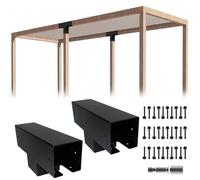 ITeVe.GD DIY Pergola Kit, 3 Way T-Bar Corner Brackets with Screws for Wood Beams, Pergola, Garden, Wooden Metal Gazebo (Set of 4)