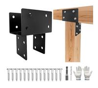 ITEVE.GD Post Cap Tie Bracket,Heavy Duty Wood Beam Support Bracket.Black T-Shape Pegola Braacket for Gazebos,Patio Decks,and Porches Wood Post to 6x6 or 6x8 Lumber - 1Pack