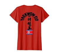 ITF Taekwon-Do Tree - Korean Martial Art T-Shirt, Women, Red, X-Small