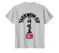 ITF Taekwon-Do Tree - Korean Martial Art T-Shirt, Youth, Silver Grey, X-Small