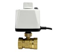 ITFOWIYD 1" Brass Normally Closed/Open Motorized Ball Valve 220V 12V 24V 2-Wire Brass Electric Ball Valve with Manual Switch(Normally Open,220VAC)