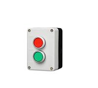 ITFOWIYD Control Box with Light Button Switch 24V/220V with Emergency Stop Button self Reset Industrial Switch Waterproof Box Power Transformer(2mushroom Green,24V)