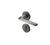 ITFOWIYD Pure Copper Door Lock Villa Indoor Bedroom Door Magnetic Split Lock Modern Simple Household Brass Solid Wood Door Lock(Steel gray pure copper)