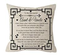 ITFRO Nice Aunts and Uncles Gift with Quotes to My Very Special Aunt and Uncle Beige Cream Burlap Throw Pillow Case Cushion Cover Sofa Chair Couch Decorative Square 18x18 inches (Beige)