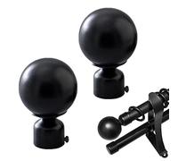 iTGOOS Curtain Rod Ball, Finial Finials, Finials Replacement Sphere, Round Capped Adjustable Screw 25-28mm Internal Diameter Rods (TGGB-CLGZST-2P)