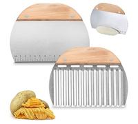 iTGOOS Dough Scraper Crinkle Knife Cutter Dough Cutter Chip Cutter Crinkle Cut Premium Stainless Steel Dough Cutter Stainless Steel Serrated Cutter Vegetable Wavy Cutter