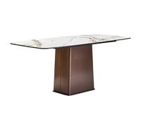 ithaca ceramic top dining table with stainless steel legs in white