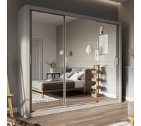 ithaca mirrored wardrobe with 3 sliding doors in grey