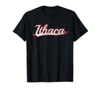 Ithaca New York Finger Lakes Vintage Varsity Throwback Style T-Shirt
