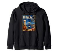 Ithaca Taking Long Way Home Homer’s Odyssey Greek Mythology Zip Hoodie