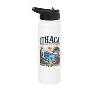Ithaca Taking the Long Way Home Odyssey Greek Mythology Stainless Steel Insulated Water Bottle