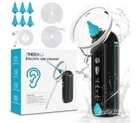 iTHERAU Ear Wax Removal Kit, Electric Ear Cleaner with 4 Pressure Modes, Safe & Effective Ear Irrigation Kit, IPX7 Waterproof, Auto Drainage, Rechargable Ear Cleaning Kit with Suction Hose & 6 Tips