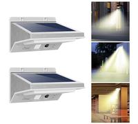 iThird Solar Flood Lights Outdoor Motion Sensor: Stainless Steel Motion Sensor Lights Outdoor Waterproof Solar Security Lights for Yard Patio Garage Porch 3 Modes Flood Light 2Pack(Warm)