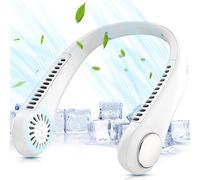 ITHKY Neck Fan, Portable Fan Hands Free Bladeless Mini with 360°Cooling Airflow, USB Rechargeable Personal Quiet Wearable 3 Wind Speed for Sports Outdoor Indoor, Dark White