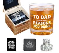Ithmahco Dad Gifts For Fathers Day, To Dads From The Reasons You Drink Glass, Whiskey Set For Men, Father ‘s Day Gift For Dad, Cool Father Gifts From Son, Daughter