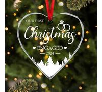 Ithmahco Engagement Christmas Ornament 2024, Our First Christmas Married Ornament, First Christmas Engaged Ornament 2024, Engagement Gifts for Couples, Gifts for Newly Engaged Couples, Fiance