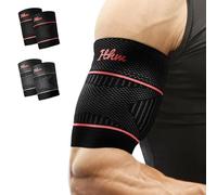 ITHW Bicep Tendonitis Brace Bicep Brace(1Pair)-Bicep Compression Sleeve-Upper Arm Tricep & Bicep Support Brace for Pain Relief, Muscle Strains Recovery, Rehab or Workouts (Orange, Medium)