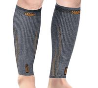 ITHW Copper Calf Compression Sleeve for Shin Splint Relief, Leg Compression Sleeve Men & Women, Leg Sleeves or Varicose Veins, Calf Tear, Nursing (1 Pair, Large)