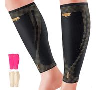 ITHW Copper Calf Compression Sleeves for Men and Women, Black, M